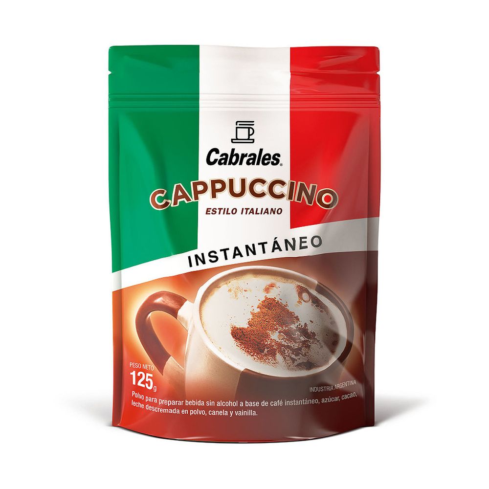 Cafe Instantaneo Cappuccino Cabrales 125 gr - correoargentino